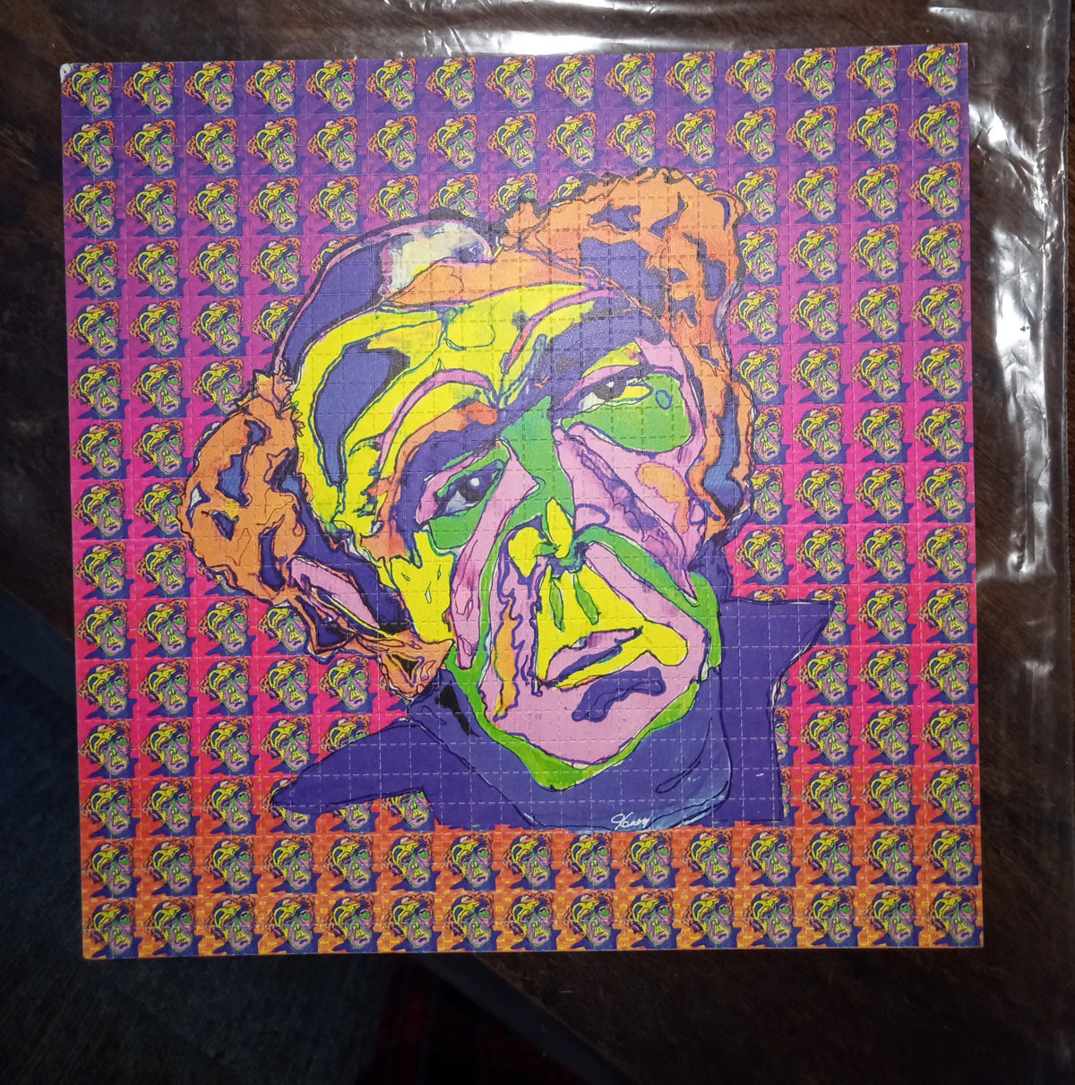 Ken Kesey blotter art signed by Zane Kesey
